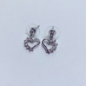 Dangly Heart Earrings with Sparkly Gemstones